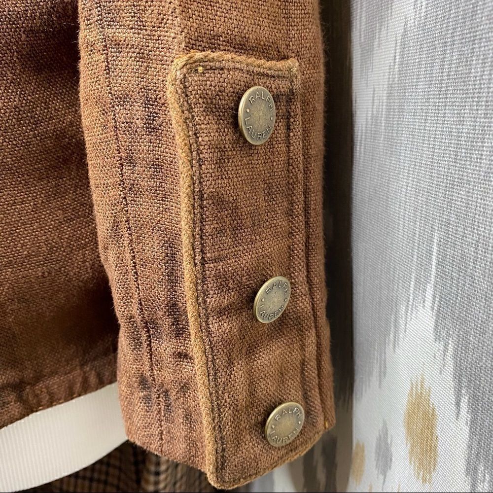 Ralph Lauren Collection Italian Linen Winslow Antique Brown Field Jacket - Picture 8 of 16